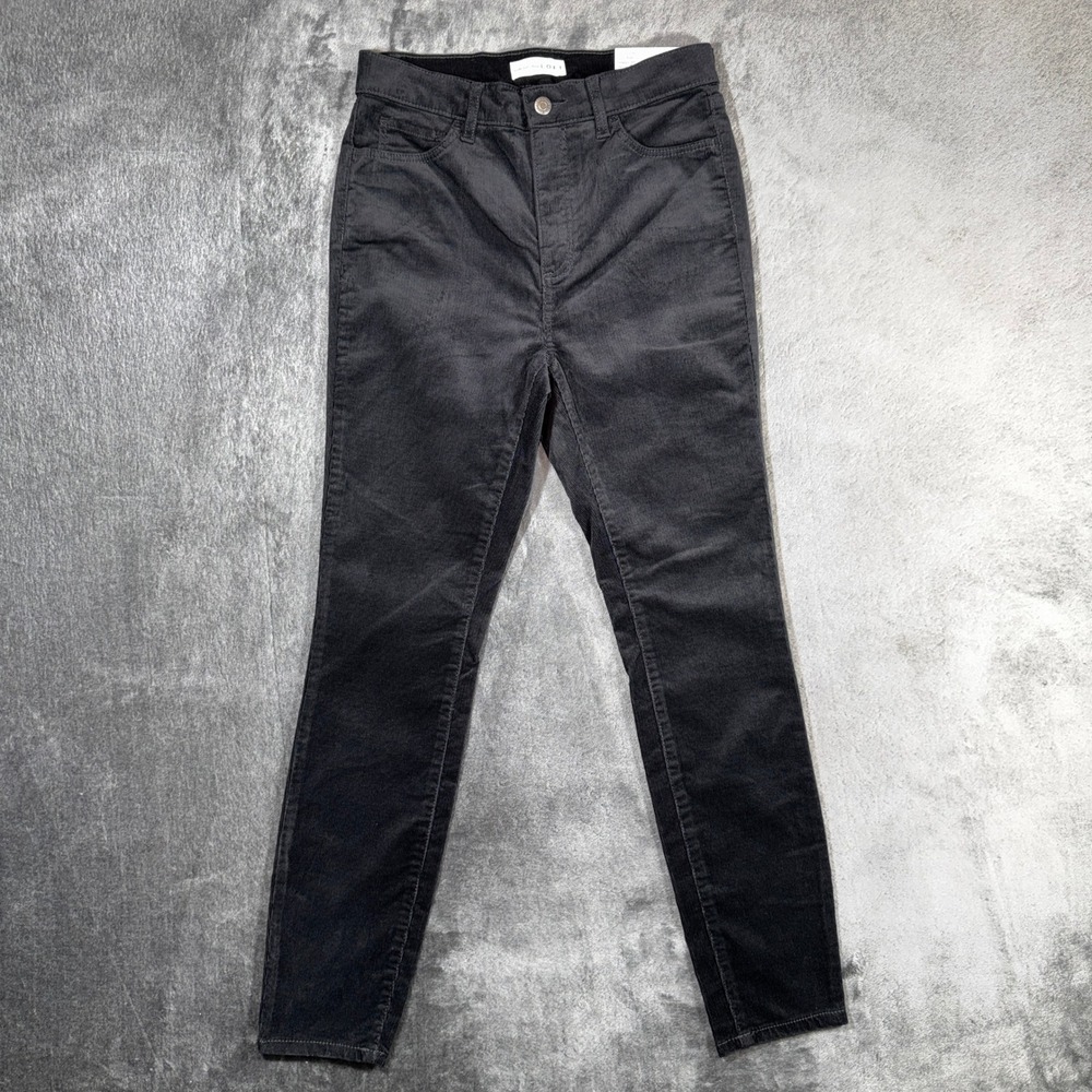 Loft The Skinny High Rise Corduroy Pants Petite Size 27 Black Gray